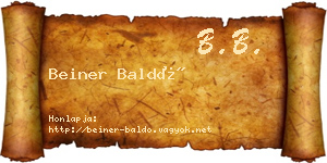 Beiner Baldó névjegykártya